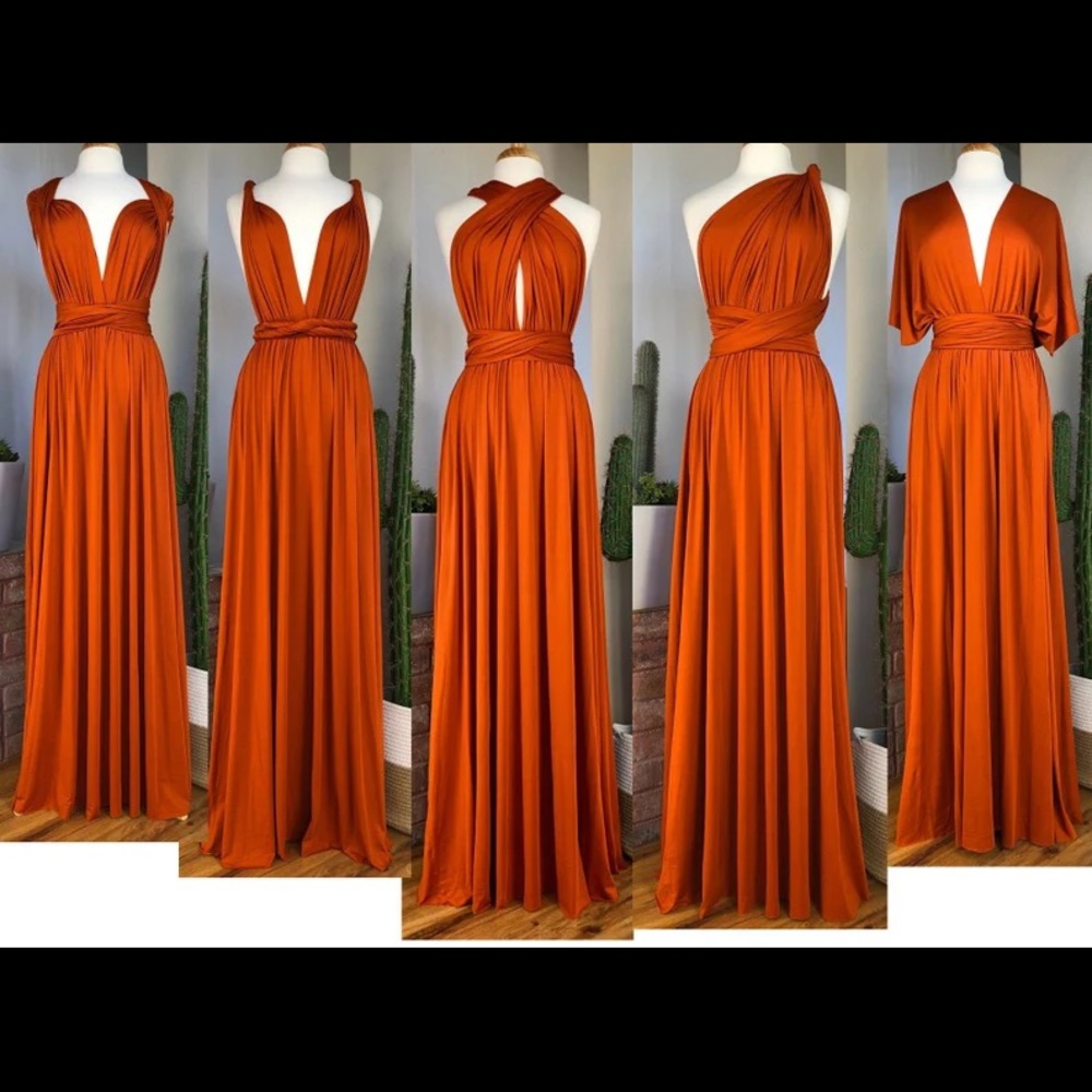 Burnt Orange Convertible Dress - Bridesmaid Dress